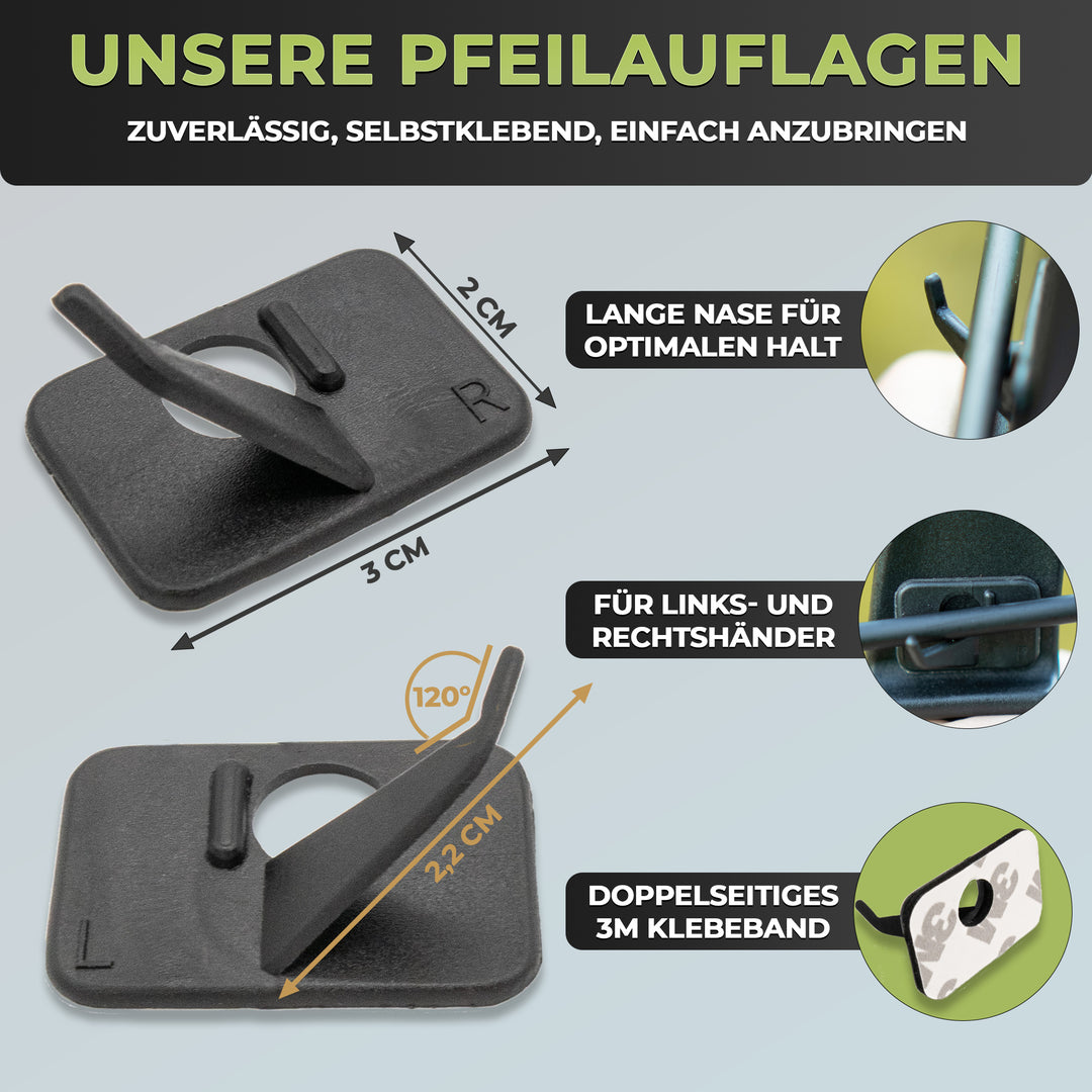 6 Stk. Pfeilauflage aus Kunststoff, universell und selbstklebend