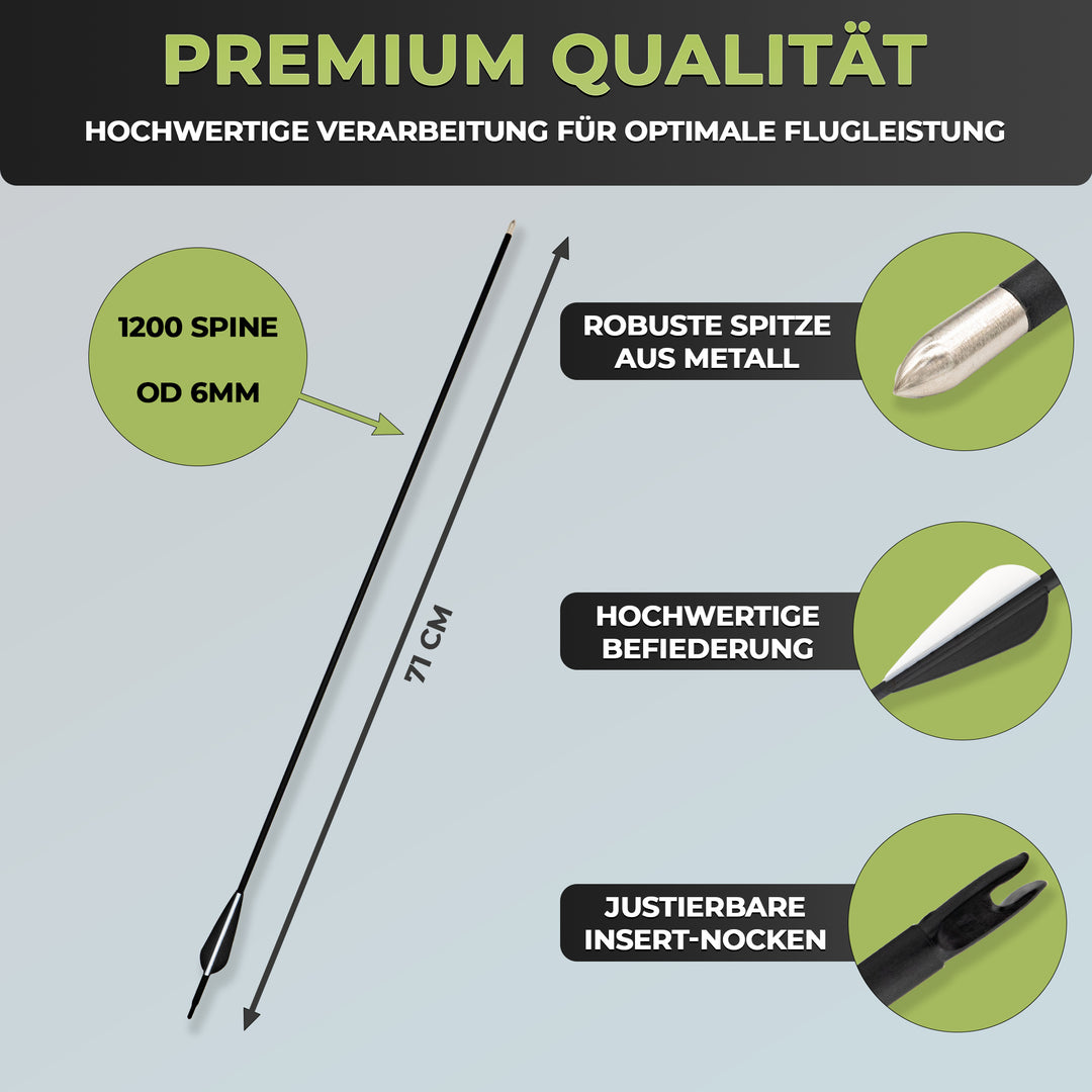 6er Set Pfeile mit Metallspitze