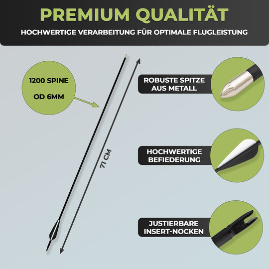 6er Set Pfeile mit Metallspitze