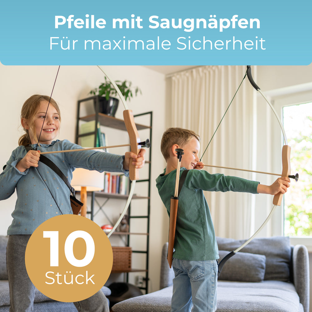 10 Stk. Holzpfeile mit Saugnapf, 52cm
