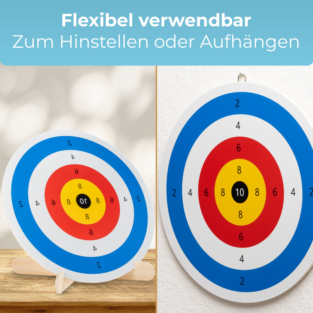 Zielscheibe 40 cm – Holz & Acryl, für Saugnapfpfeile