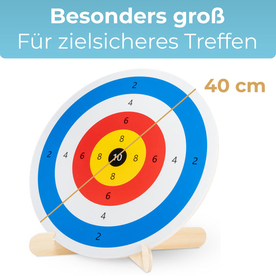 Zielscheibe 40 cm – Holz & Acryl, für Saugnapfpfeile