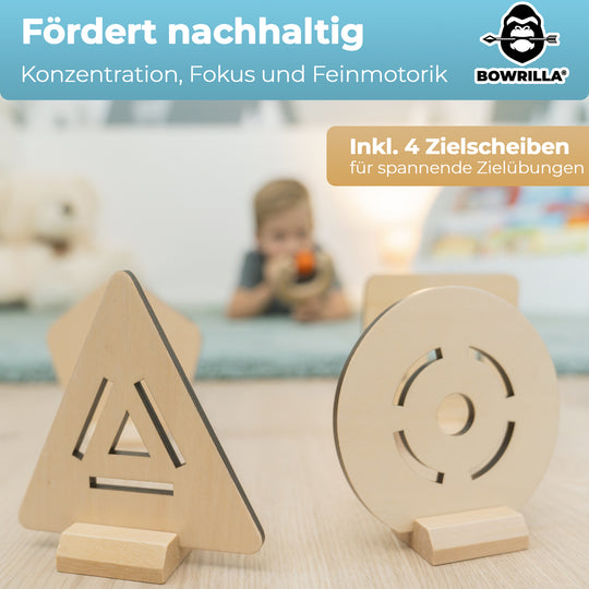 Abenteurer-Zwille Set – Holz, mit Filzkugeln & Zielen