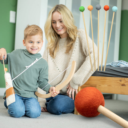 5er Set Holzpfeile mit bunten Filzköpfen